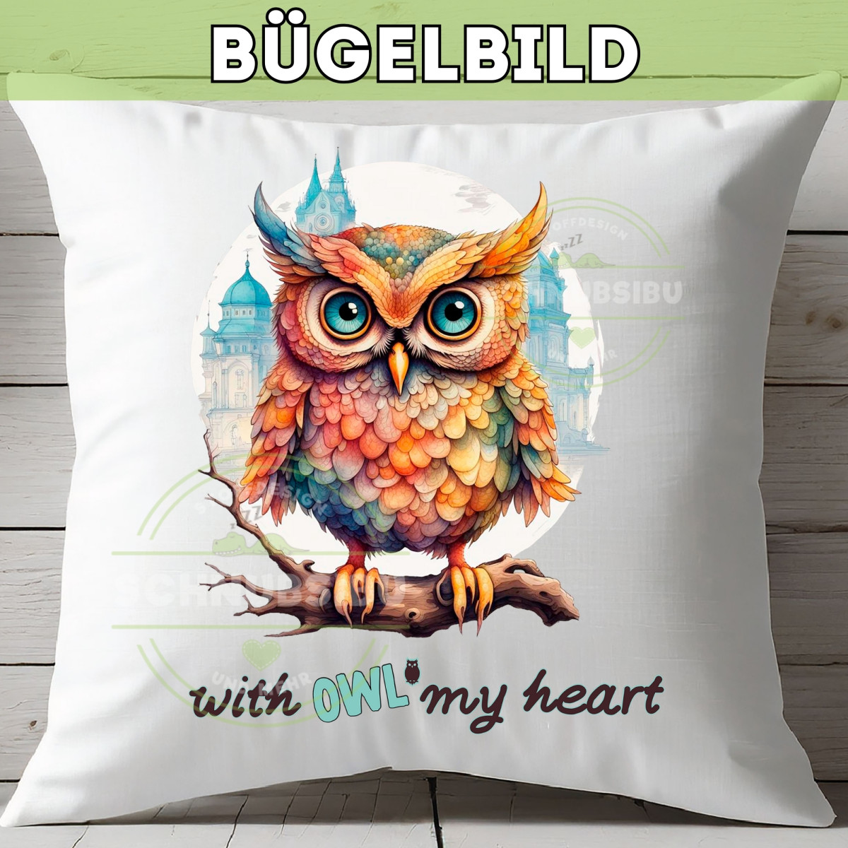 Bügelbild Fantasie-Tiere Eule